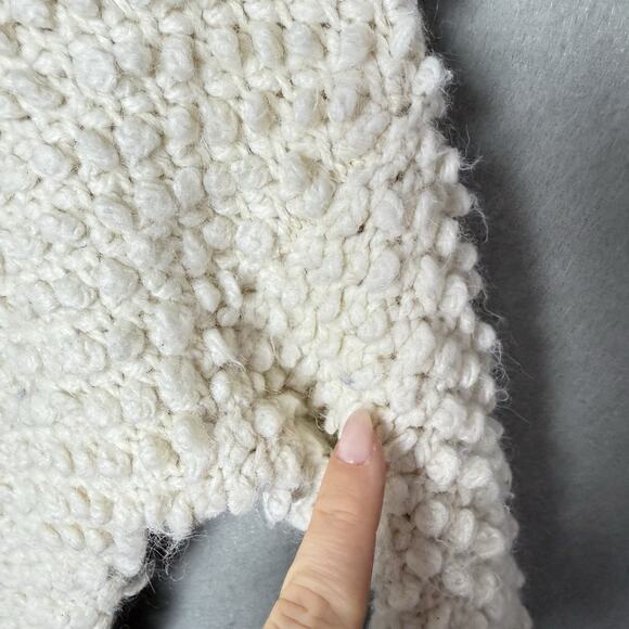 American Eagle Outfitters Ivory White Popcorn Knit Sweater Wool Alpaca Blend M - Picture 12 of 13